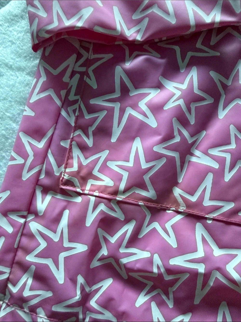 Stella McCartney Kids Pink and White Star Raincoat with Hood